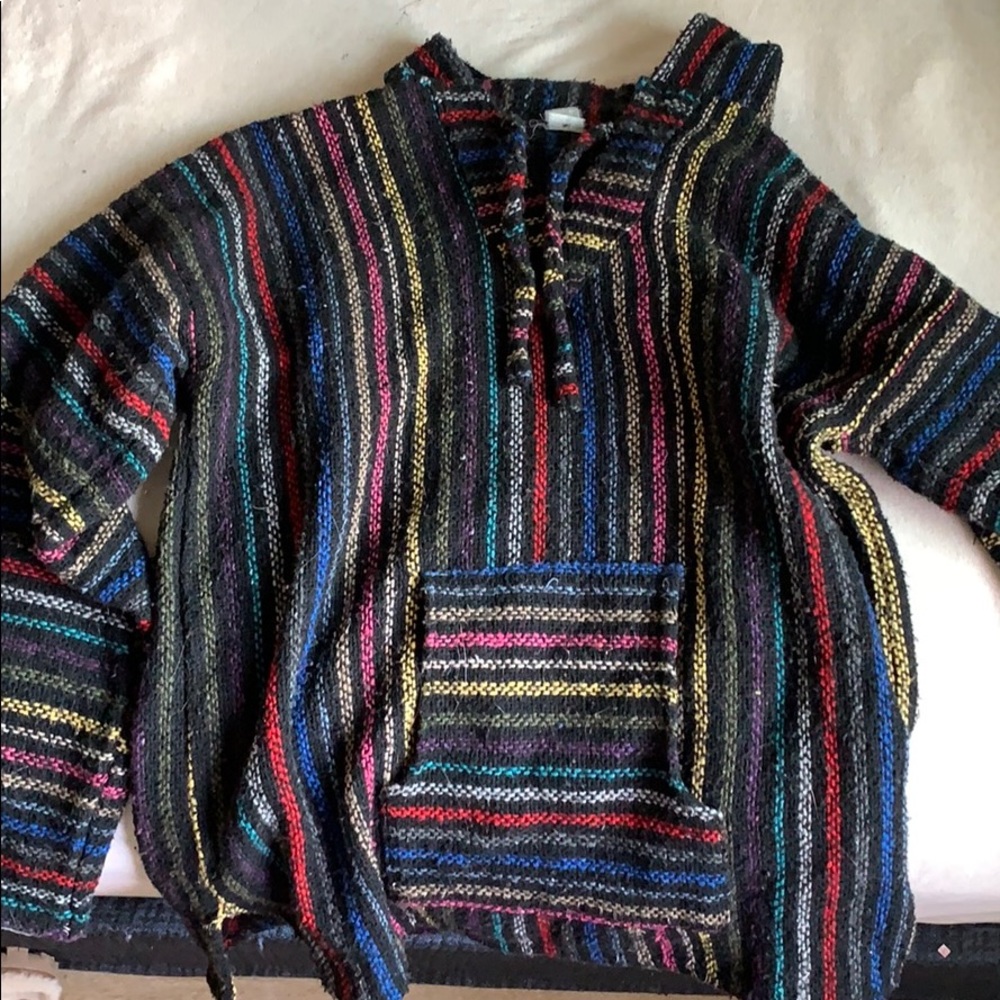 Cozy bohemian style poncho/sweater hoodie.